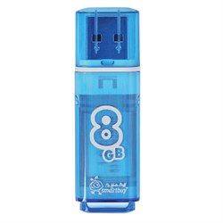 Флеш-диск 8 GB, SMARTBUY Glossy, USB 2.0, синий, SB8GBGS-B - фото 13124165