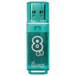 Флеш-диск 8 GB, SMARTBUY Glossy, USB 2.0, зеленый, SB8GBGS-G - фото 13124168