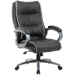 Кресло офисное BRABIX PREMIUM "Strong HD-009", НАГРУЗКА до 200 кг, экокожа черная, ткань серая, 531945 - фото 13126256