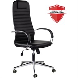 Кресло офисное BRABIX "Pilot EX-610 CH" premium, хром, кожзам, черное, 532418 - фото 13126861