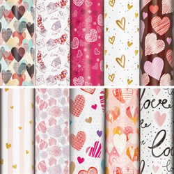 Бумага упаковочная подарочная мелованная "Love Story", 70x100 см, 10 дизайнов ассорти, ЗОЛОТАЯ СКАЗКА, 591916 - фото 13128498