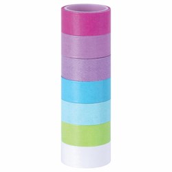 Клейкие WASHI-ленты для декора "ПАСТЕЛЬ", 7 холодных цветов, 15 мм х 3 м, рисовая бумага, ОСТРОВ СОКРОВИЩ, 661701 - фото 13133964