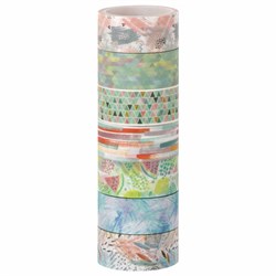 Клейкие WASHI-ленты для декора "Микс №1", 15 мм х 3 м, 7 цветов, рисовая бумага, ОСТРОВ СОКРОВИЩ, 661709 - фото 13134014