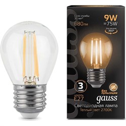 Лампа GAUSS LED Filament Шар - фото 13214696