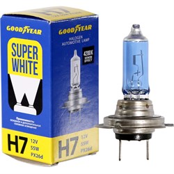 Автомобильная галогенная лампа Goodyear Н7 12V 55W PX26d Super White - фото 13226997
