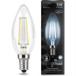 Лампа GAUSS LED Filament Candle E14 5W 4100К - фото 13234521