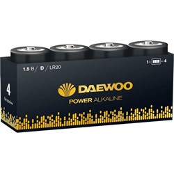 Алкалиновая батарейка Daewoo LR20 Power Alkaline Pack-4 - фото 13236723