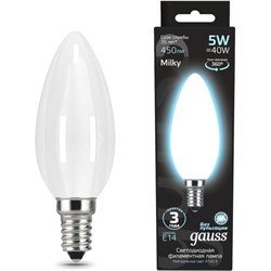 Лампа GAUSS LED Filament Свеча OPAL - фото 13296118