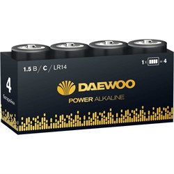 Алкалиновая батарейка Daewoo LR14 Power Alkaline Pack-4 - фото 13298086