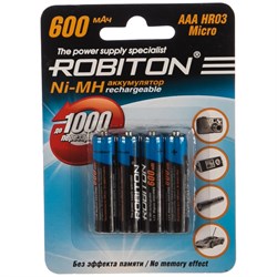 Аккумулятор Robiton 600MHAAA-4 - фото 13300866