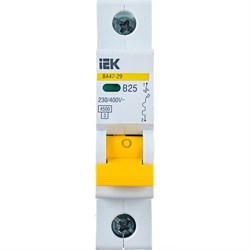 Модульный автоматический выключатель IEK ВА 47-29 1п B 25А 4.5кА - фото 13301010