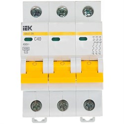 Автомат IEK ВА47-29 3п, C, 40А, 4.5кА - фото 13324000