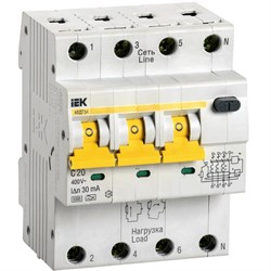 Автоматический выключатель дифференциального тока IEK АВДТ 34 - фото 13360735