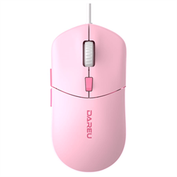 Мышь проводная Dareu LM121 Pink (розовый), DPI 800/1600/2400/6400, тихий щелчок, подсветка RGB, размер 116x35x60мм, 1,8м - фото 13365320