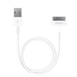 Дата-кабель USB-30-pin для Apple, 1.2м, белый, Deppa - фото 13366190