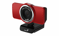 Веб-камера Genius ECam 8000 красная (Red) new package, 1080p Full HD, Mic, 360°, универсальное мониторное крепление, гнездо для штатива - фото 13369598