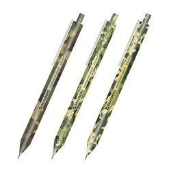 Карандаш механический 0,5 мм, BRAUBERG SOFT PRINT MILITARY, HB, корпус soft-touch ассорти, 181959 - фото 13382091