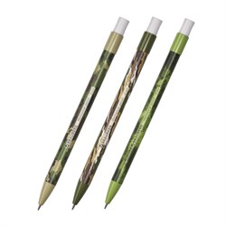 Карандаш механический цанговый 2 мм, BRAUBERG PRINT MILITARY, HB, встроенная точилка, корпус ассорти, 181962 - фото 13382100