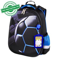 Ранец ЮНЛАНДИЯ EXTRA с дополнительным объемом, 2 отделения, "Soccer ball", 38х29х18 см, 270677 - фото 13387565