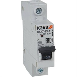 Модульный выключатель автоматический КЭАЗ ВА47-29-1C25-УХЛ3 (4.5кА) - фото 13517831