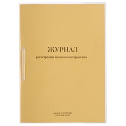Журнал регистрации вводного инструктажа, 32 л., сшивка, пломба, обложка ПВХ, 130204 - фото 13550672