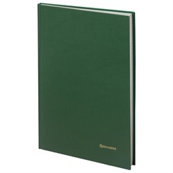 Книга учета 96 л., клетка, твердая, бумвинил, блок офсет, А4 200х290 мм, BRAUBERG, зеленая, 130222 - фото 13550682