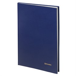 Книга учета 144 л., клетка, твердая, бумвинил, блок офсет, А4 200х290 мм, BRAUBERG, синий, 130226 - фото 13550686