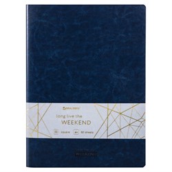 Тетрадь 60 л. в клетку обложка гладкий кожзам, сшивка, А4 (210х297мм), ТЕМНО-СИНИЙ, BRAUBERG VIVA, 403906 - фото 13551076