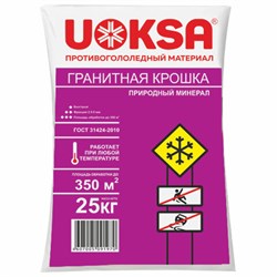 Реагент противогололёдный 25 кг UOKSA &quot;Гранитная крошка&quot;, фракция 2-5 мм