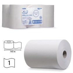 Полотенца бумажные рулонные KIMBERLY-CLARK Scott, КОМПЛЕКТ 6 шт., Slimroll, 165 м, белые, артикул 6657 - фото 13552113