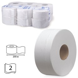 Бумага туалетная 200 м, KIMBERLY-CLARK Scott, КОМПЛЕКТ 12 шт., Performance Jumbo, 2-слойная, белая, артикул 8512 - фото 13552114