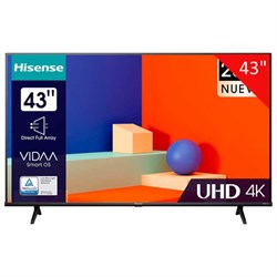 Телевизор HISENSE 43A6K, 43" (108 см), 3840 x 2160, 4K, 16:9, SmartTV, Wi-Fi, черный - фото 13552399