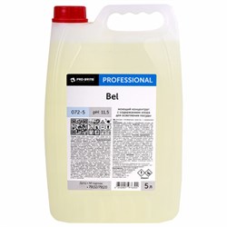 Средство для мытья посуды, 5 л, PRO-BRITE BEL, с хлором, отбеливание, концентрат, 072-5 - фото 13553393