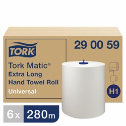 Полотенца бумажные рулонные TORK (Система H1) Matic, комплект 6 шт., Universal, 280 м, белые, 290059 - фото 13554999