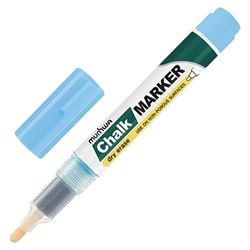 Маркер меловой MUNHWA "Chalk Marker", 3 мм, ГОЛУБОЙ, сухостираемый, для гладких поверхностей, CM-02 - фото 13558954