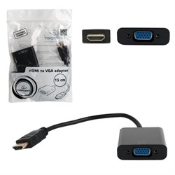 Кабель-переходник HDMI-VGA, 15 см, CABLEXPERT, M-F, для передачи аналогового видео, A-HDMI-VGA-04 - фото 13562942