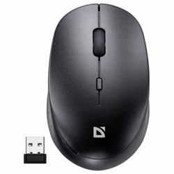 Мышь беспроводная DEFENDER Auris MB-027, USB, 3 кнопки + 1 колесо-кнопка, оптическая, черная, 52027 - фото 13563089