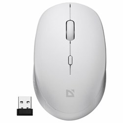 Мышь беспроводная DEFENDER Auris MB-027, USB, 3 кнопки + 1 колесо-кнопка, оптическая, белая, 52028 - фото 13563090