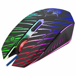 Мышь проводная игровая DEFENDER Dark Agent GM-590L, 12800 DPI, USB, 6 кнопок, оптическая, + коврик, черная, 52590 - фото 13563098