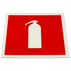 Знак пожарной безопасности "Огнетушитель", 200х200х2 мм, фотолюминесцентный, пластик, F04 - фото 13563381
