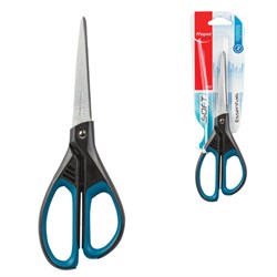 Ножницы MAPED (Франция) "Essentials Soft", 210 мм, прорезиненные ручки, черно-синие, европодвес, 468310, 469210, 468310 - фото 13564219