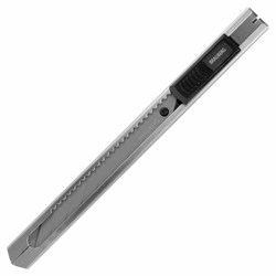 Нож канцелярский 9 мм BRAUBERG &quot;Extra 30&quot;, металлический, лезвие 30&#176;, автофиксатор, подвес, 237084