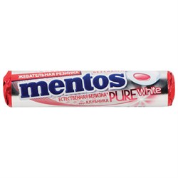 Жевательная резинка MENTOS Pure White "Клубника", 15,5 г, 87547 - фото 13590453