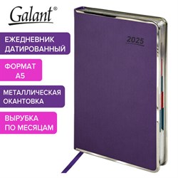 Ежедневник датированный 2025 А5 148х218 мм GALANT "Infinity Silver", под кожу, фиолетовый, 115723 - фото 13591006