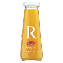 Сок RICH (Рич) 0,2 л, апельсин, подходит для детского питания, стеклянная бутылка, 1658101 - фото 13591432