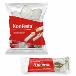 Конфеты KONFESTA со сливочно-кокосовым кремом, вафельные, 500 г, пакет - фото 13591603