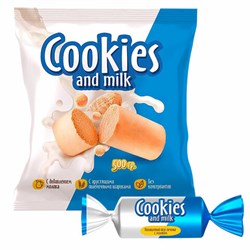 Батончики шоколадные COOKIES AND MILK молочные со сливочным печеньем, 500 г, РНК650 - фото 13591641