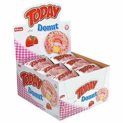 Кекс TODAY "Donut", со вкусом клубники, ТУРЦИЯ, 24 штуки по 40 г в шоу-боксе, 1367 - фото 13591734