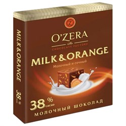 Шоколад порционный O'ZERA "Milk & Orange", молочный с апельсином, 90 г, ОС824 - фото 13592715