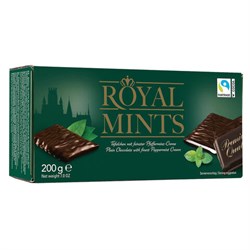 Шоколад порционный HALLOREN "Royal Mints" с мятной начинкой, 200 г, картонная коробка, 40659 - фото 13592719